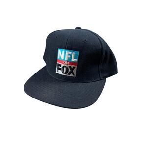 Y2K NFL on Fox Snapback Hat Ball Cap Wool Blend Black Flat Bill Sports Football